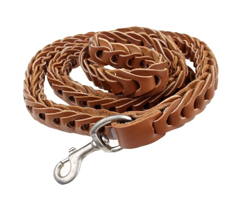 1.2M Stylish Cabretta Leather Leash for Dog Pet - Brown - Click Image to Close